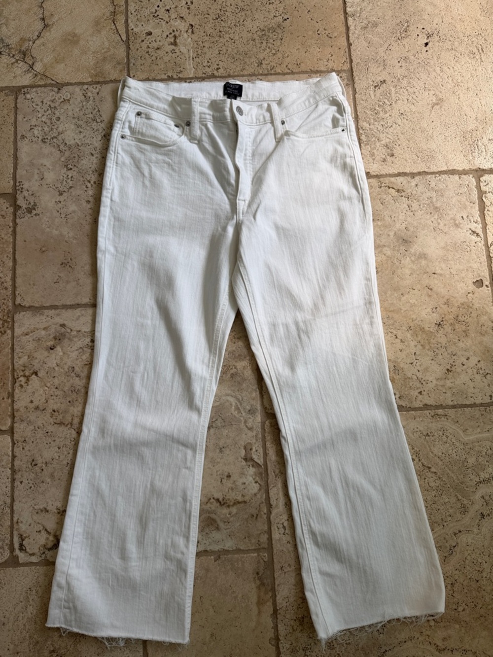 J. Crew White Wide-Leg Jeans